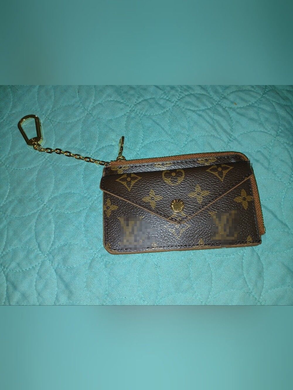 Monogram Canvas Card Holder Key Pouch in Brown